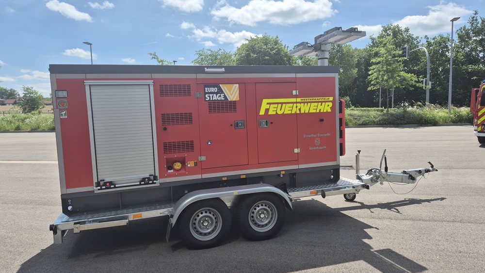 rechte Seite des Notstromaggregats, der Feuerwehr Westerkappeln